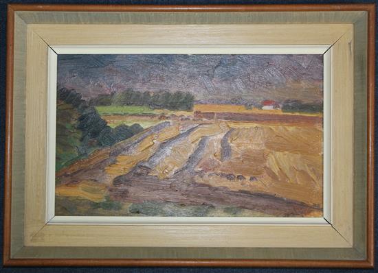 William Warden (1908-1982) Barley Field, 8 x 13in.